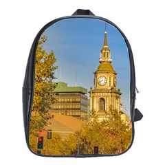 San Francisco De Alameda Church, Santiago De Chile School Bag (large) by dflcprintsclothing