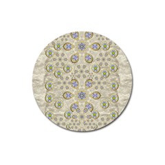 A Gift With Flowers And Bubble Wrap Magnet 3  (round) by pepitasart