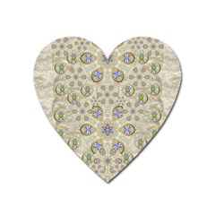 A Gift With Flowers And Bubble Wrap Heart Magnet