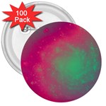 Effet Galaxy Rose/Vert 3  Buttons (100 pack)  Front