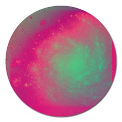 Effet Galaxy Rose/vert Magnet 5  (round) by kcreatif