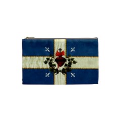 Quebec Flag Drapeau Québec Patriote Carillon Sacré-coeur Christian Catholic Old Vintage With Fleurs De Lys Cosmetic Bag (xs) by Quebec