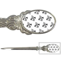 French France Fleur De Lys Metal Pattern black and white antique vintage Letter Opener