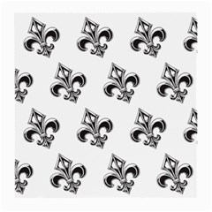 French France Fleur De Lys Metal Pattern black and white antique vintage Medium Glasses Cloth