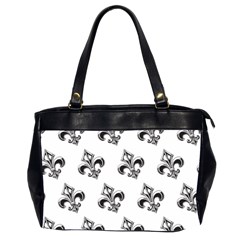 French France Fleur De Lys Metal Pattern black and white antique vintage Oversize Office Handbag (2 Sides)