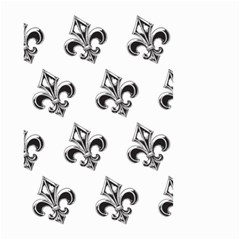 French France Fleur De Lys Metal Pattern black and white antique vintage Small Garden Flag (Two Sides)