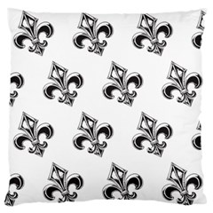 French France Fleur De Lys Metal Pattern black and white antique vintage Standard Flano Cushion Case (Two Sides)