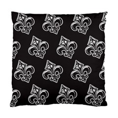 French France Fleur De Lys Metal Pattern Black And White Antique Vintage Black Rocker Standard Cushion Case (two Sides)