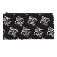 French France Fleur De Lys Metal Pattern black and white antique vintage black rocker Pencil Cases