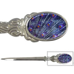 Peacock Feathers Color Plumage Blue Letter Opener by Sapixe