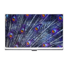 Peacock Feathers Color Plumage Blue Business Card Holder by Sapixe