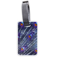 Peacock Feathers Color Plumage Blue Luggage Tag (one Side) by Sapixe