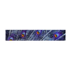 Peacock Feathers Color Plumage Blue Flano Scarf (mini) by Sapixe