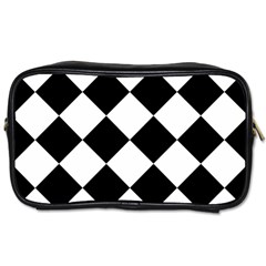 Grid Domino Bank And Black Toiletries Bag (one Side)