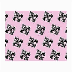 French France Fleur De Lys Metal Pattern Black And White Antique Vintage Pink And Black Rocker Small Glasses Cloth (2 Sides) by Quebec