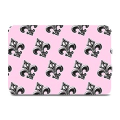 French France Fleur De Lys Metal Pattern Black And White Antique Vintage Pink And Black Rocker Plate Mats