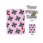 French France Fleur De Lys Metal Pattern black and white antique vintage pink and black rocker Playing Cards 54 Designs (Mini) Front - Heart7