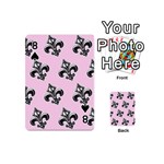 French France Fleur De Lys Metal Pattern black and white antique vintage pink and black rocker Playing Cards 54 Designs (Mini) Front - Spade8