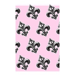 French France Fleur De Lys Metal Pattern Black And White Antique Vintage Pink And Black Rocker Shower Curtain 48  X 72  (small) 