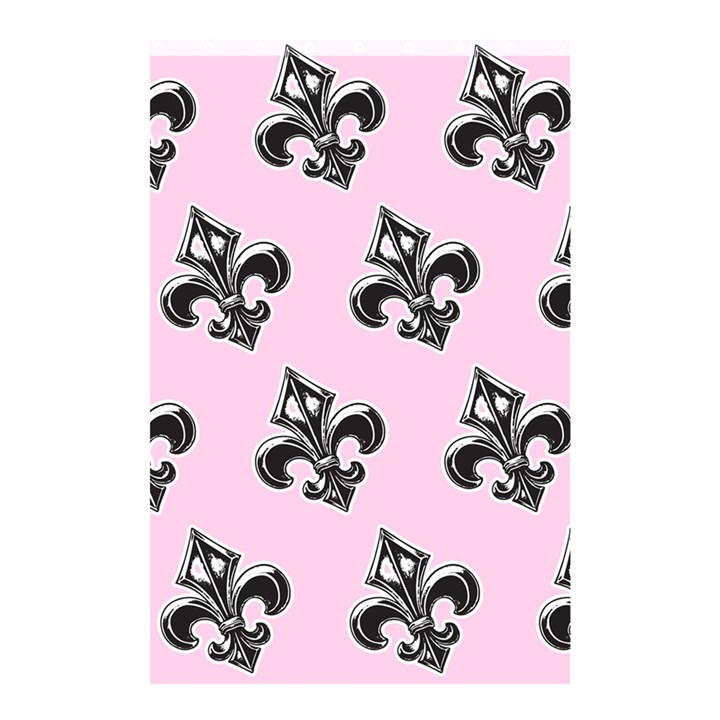 French France Fleur De Lys Metal Pattern black and white antique vintage pink and black rocker Shower Curtain 48  x 72  (Small) 