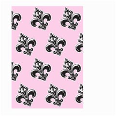 French France Fleur De Lys Metal Pattern black and white antique vintage pink and black rocker Large Garden Flag (Two Sides)