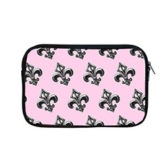 French France Fleur De Lys Metal Pattern Black And White Antique Vintage Pink And Black Rocker Apple Macbook Pro 13  Zipper Case by Quebec