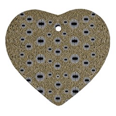 One Island Surrounded By Love And Wood Lace Heart Ornament (two Sides) by pepitasart