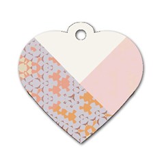 Abstrait Triangles Rose Dog Tag Heart (one Side) by kcreatif