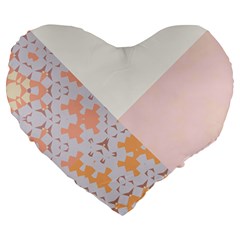 Abstrait Triangles Rose Large 19  Premium Heart Shape Cushions