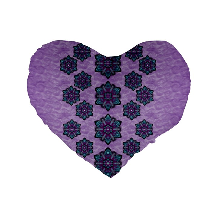 A Gift With Flowers Stars And Bubble Wrap Standard 16  Premium Heart Shape Cushions