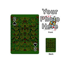 Love The Hearts On Green Playing Cards 54 Designs (mini) by pepitasart