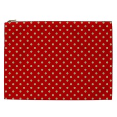 Pois Doré / Rouge Cosmetic Bag (xxl) by kcreatif