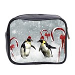 Funny Penguin In A Winter Landscape Mini Toiletries Bag (Two Sides) Back