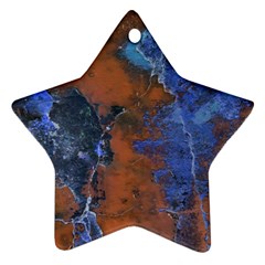 Grunge Colorful Abstract Texture Print Ornament (Star)