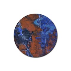 Grunge Colorful Abstract Texture Print Rubber Round Coaster (4 pack) 