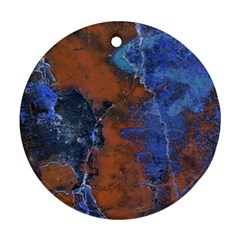 Grunge Colorful Abstract Texture Print Round Ornament (Two Sides)