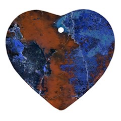 Grunge Colorful Abstract Texture Print Heart Ornament (Two Sides)