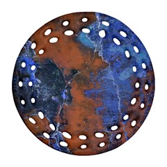 Grunge Colorful Abstract Texture Print Round Filigree Ornament (Two Sides)