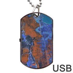 Grunge Colorful Abstract Texture Print Dog Tag Usb Flash (two Sides) by dflcprintsclothing