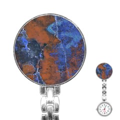 Grunge Colorful Abstract Texture Print Stainless Steel Nurses Watch