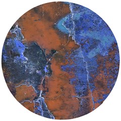 Grunge Colorful Abstract Texture Print Wooden Puzzle Round