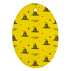 Gadsden Flag Don t Tread On Me Yellow And Black Pattern With American Stars Ornament (oval) by snek