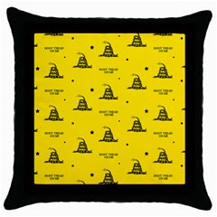 Gadsden Flag Don t Tread On Me Yellow And Black Pattern With American Stars Throw Pillow Case (black) by snek