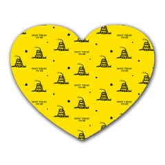 Gadsden Flag Don t Tread On Me Yellow And Black Pattern With American Stars Heart Mousepads