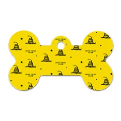 Gadsden Flag Don t Tread On Me Yellow And Black Pattern With American Stars Dog Tag Bone (two Sides)
