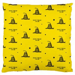 Gadsden Flag Don t Tread On Me Yellow And Black Pattern With American Stars Large Cushion Case (one Side) by snek