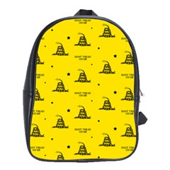 Gadsden Flag Don t Tread On Me Yellow And Black Pattern With American Stars School Bag (xl) by snek