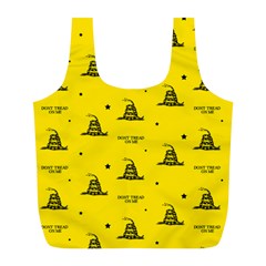 Gadsden Flag Don t Tread On Me Yellow And Black Pattern With American Stars Full Print Recycle Bag (l) by snek