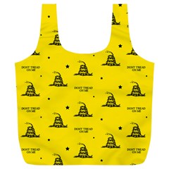 Gadsden Flag Don t Tread On Me Yellow And Black Pattern With American Stars Full Print Recycle Bag (xl) by snek