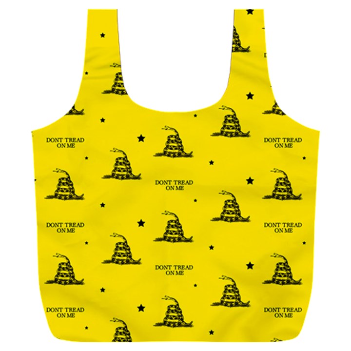 Gadsden Flag Don t tread on me Yellow and Black Pattern with american stars Full Print Recycle Bag (XXXL)